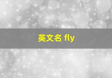 英文名 fly